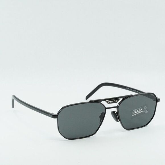 NEW PRADA PR58YS 1AB5S0 BLACK DARK GREY SUNGLASSES - Picture 8 of 11